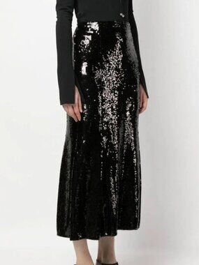 Khaite Levine High-Waisted Sequin Skirt
